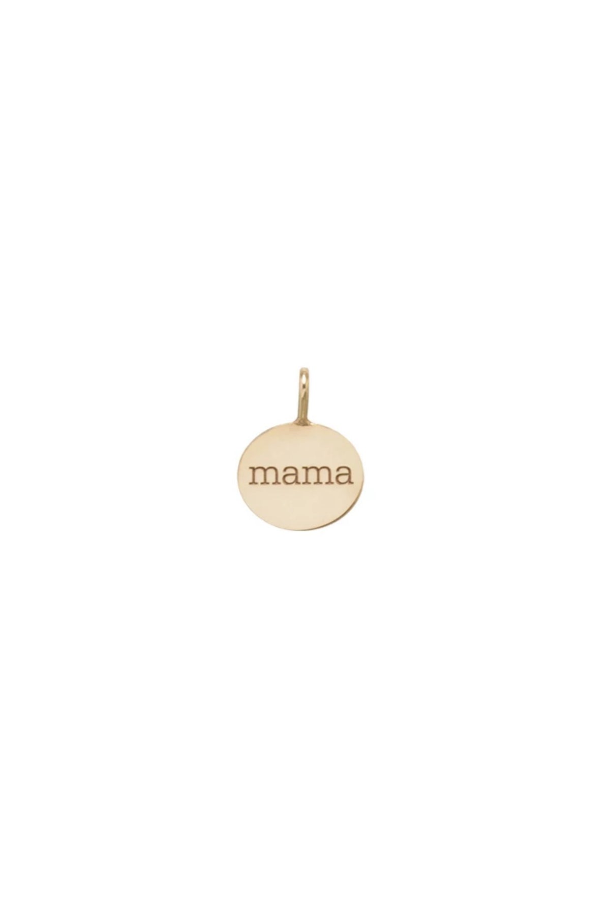 Zoe Chicco Fine Jewelry 14K Gold Small Disc Charm "Mama" Soho-Boutique